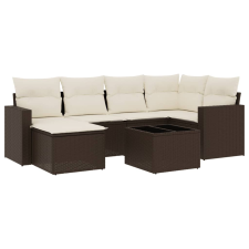 vidaXL 7 részes barna polyrattan kerti ülőgarnitúra párnákkal (3251610) kerti bútor