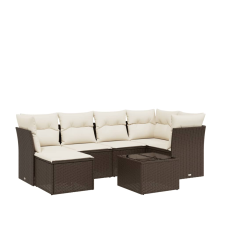vidaXL 7 részes barna polyrattan kerti ülőgarnitúra párnákkal (3263189) kerti bútor