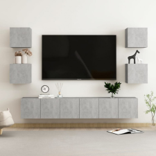 vidaXL 7 részes betonszürke forgácslap TV-szekrényszett bútor