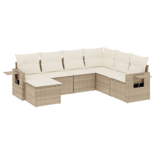 vidaXL 7 részes bézs polyrattan kerti ülőgarnitúra párnákkal (3220497) kerti bútor