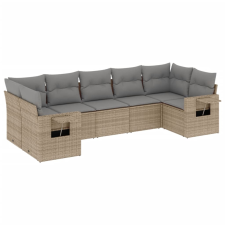vidaXL 7 részes bézs polyrattan kerti ülőgarnitúra párnákkal (3220588) kerti bútor