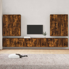 vidaXL 7 részes füstös tölgy színű szerelt fa TV-szekrényszett bútor