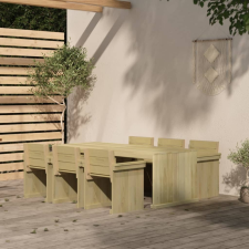 vidaXL 7 részes impregnált fenyőfa kerti étkezőgarnitúra kerti bútor