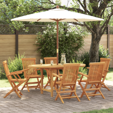 vidaXL 7 Részes Kerti Étkező Szett Szilárd Tömör Tírfából kerti bútor