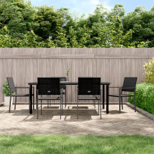 vidaXL 7-részes polyrattan és acél kerti étkezőgarnitúra kerti bútor