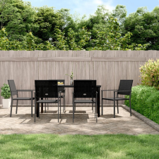 vidaXL 7-részes polyrattan és acél kerti étkezőgarnitúra (3187028) kerti bútor