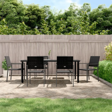 vidaXL 7-részes polyrattan és acél kerti étkezőgarnitúra (3187031) kerti bútor