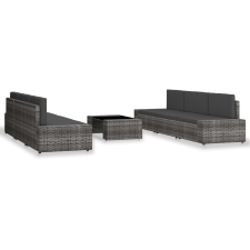 vidaXL 7 részes szürke polyrattan kerti ülőgarnitúra (3054602) kerti bútor