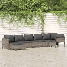vidaXL 7 részes szürke polyrattan kerti ülőgarnitúra párnákkal kerti bútor