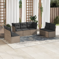 vidaXL 7 részes szürke polyrattan kerti ülőgarnitúra párnákkal kerti bútor