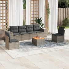 vidaXL 7 részes szürke polyrattan kerti ülőgarnitúra párnákkal kerti bútor