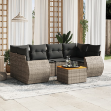 vidaXL 7 részes szürke polyrattan kerti ülőgarnitúra párnákkal kerti bútor