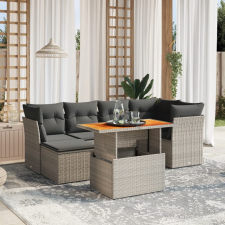 vidaXL 7 részes szürke polyrattan kerti ülőgarnitúra párnákkal kerti bútor
