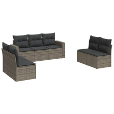 vidaXL 7 részes szürke polyrattan kerti ülőgarnitúra párnákkal (3218820) kerti bútor