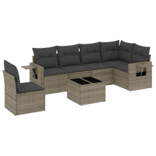 vidaXL 7 részes szürke polyrattan kerti ülőgarnitúra párnákkal (3220239) kerti bútor