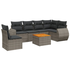 vidaXL 7 részes szürke polyrattan kerti ülőgarnitúra párnákkal (3225031) kerti bútor