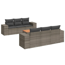 vidaXL 7 részes szürke polyrattan kerti ülőgarnitúra párnákkal (3225339) kerti bútor