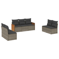 vidaXL 7 részes szürke polyrattan kerti ülőgarnitúra párnákkal (3227558) kerti bútor