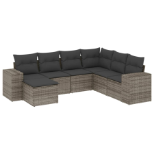 vidaXL 7 részes szürke polyrattan kerti ülőgarnitúra párnákkal (3255237) kerti bútor
