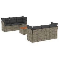 vidaXL 7 részes szürke polyrattan kerti ülőgarnitúra párnákkal (3255822) kerti bútor