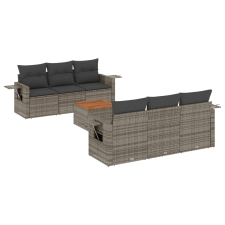 vidaXL 7 részes szürke polyrattan kerti ülőgarnitúra párnákkal (3256788) kerti bútor