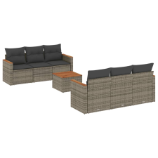 vidaXL 7 részes szürke polyrattan kerti ülőgarnitúra párnákkal (3258196) kerti bútor
