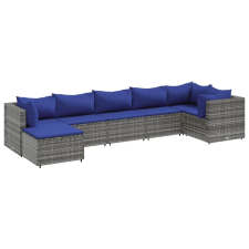 vidaXL 7 részes szürke polyrattan kerti ülőgarnitúra párnákkal (3308231) kerti bútor