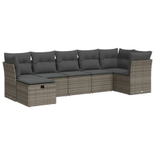 vidaXL 7 részes szürke polyrattan kerti ülőgarnitúra párnákkal (3325306) kerti bútor