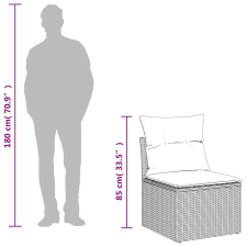vidaXL 7 részes világosszürke polyrattan kerti ülőgarnitúra párnákkal kerti bútor
