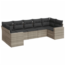 vidaXL 7 részes világosszürke polyrattan kerti ülőgarnitúra párnákkal (3251729) kerti bútor