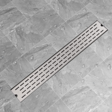 vidaXL 830x140 mm lineáris rozsdamentes acél zuhany lefolyó fürdőszoba kiegészítő