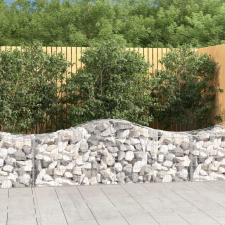 vidaXL 8 db íves horganyzott vas gabion kosár 200x50x60/80 cm kerti dekoráció
