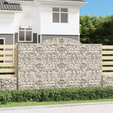 vidaXL 8 db íves horganyzott vas gabion kosár 300x30x180/200 cm kerti tárolás