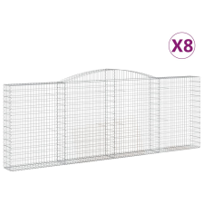 vidaXL 8 db íves horganyzott vas gabion kosár 400x30x140/160 cm (3146898) kerti tárolás