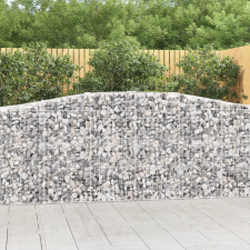 vidaXL 8 db íves horganyzott vas gabion kosár 400x50x100/120 cm kerti dekoráció