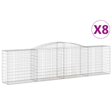 vidaXL 8 db íves horganyzott vas gabion kosár 400x50x100/120 cm (3147002) kerti tárolás