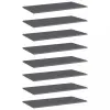 vidaXL 8 db magasfényű szürke forgácslap könyvespolc lap 80x40x1,5 cm
