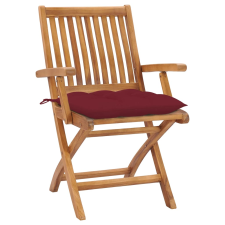 vidaXL 8 db összecsukható tömör tíkfa kerti szék párnával (3072801) kerti bútor