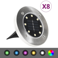 vidaXL 8 db RGB színű napelemes talajba építhető LED-lámpa kültéri világítás