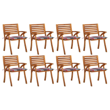 vidaXL 8 db tömör akácfa kerti szék párnákkal (3075214) kerti bútor