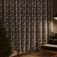 vidaXL 8 funkciós hideg fehér fényfüggöny 300 LED-del 3 x 3 m karácsonyfa izzósor