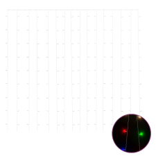 vidaXL 8 funkciós színes fényfüggöny 300 LED-del 3 x 3 m (328932) karácsonyfa izzósor