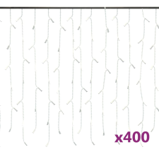 vidaXL 8 funkciós színes LED-es jégcsapfényfüggöny 400 LED-del 10 m (328915) karácsonyfa izzósor