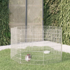 vidaXL 8 paneles horganyzott vas nyúlketrec 54x80 cm ketrec, szállítóbox rágcsálóknak