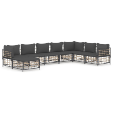 vidaXL 8-részes antracitszürke polyrattan kerti ülőgarnitúra párnákkal (3186791) kerti bútor