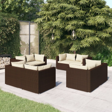 vidaXL 8-részes barna polyrattan kerti ülőgarnitúra párnákkal kerti bútor