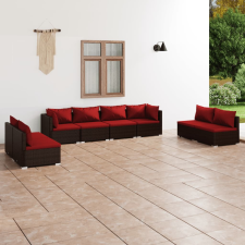 vidaXL 8 részes barna polyrattan kerti ülőgarnitúra párnákkal kerti bútor