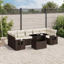 vidaXL 8 részes barna polyrattan kerti ülőgarnitúra párnákkal kerti bútor