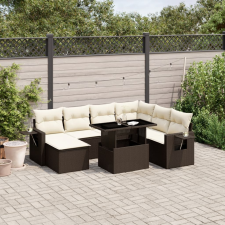 vidaXL 8 részes barna polyrattan kerti ülőgarnitúra párnákkal kerti bútor