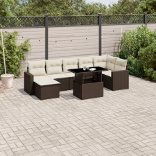 vidaXL 8 részes barna polyrattan kerti ülőgarnitúra párnákkal kerti bútor